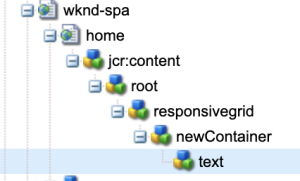 Container with content in JCR