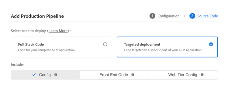 Targeted deployment options