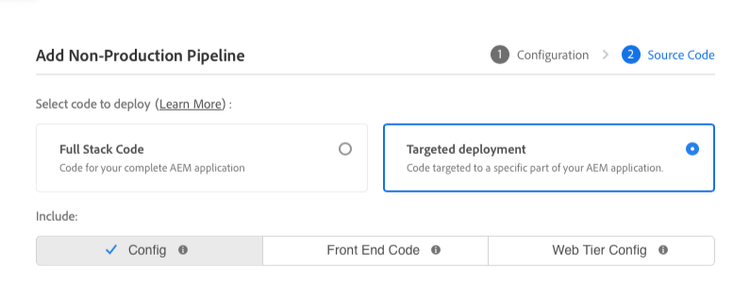 Targeted deployment options