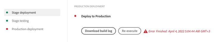 The Re-execute option in the pipeline overview window