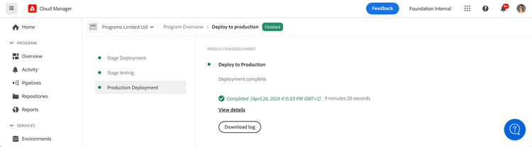 Production Deployment phase