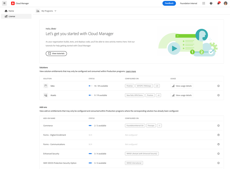 License Dashboard