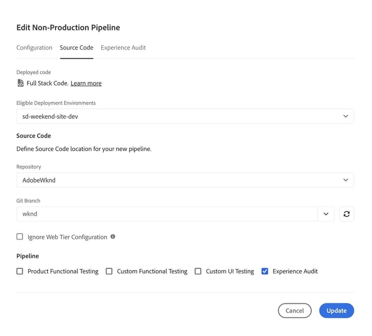 Enabling Experience Audit