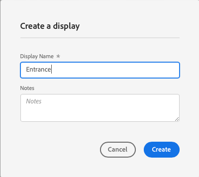 Create display