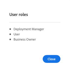List of user roles