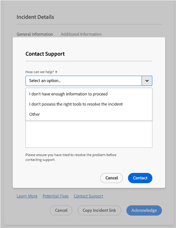 Contact support 1