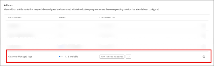 Displaying the number of Customer Managed Keys available in the license dashboard