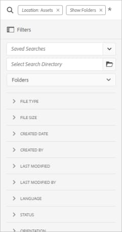 Filter search folders using search predicates