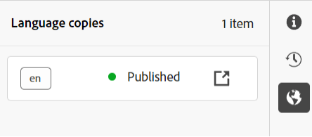 Language Copies in Content Fragment Editor