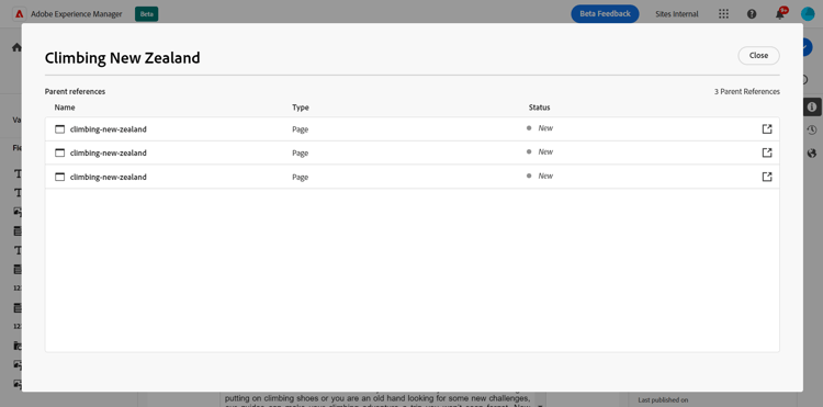 Parent References in Content Fragment Editor