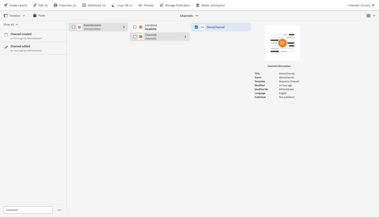 Configuring Timeline View for AEM Screens | Adobe Experience Manager