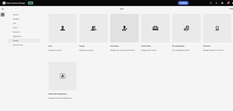 Permissions Touch UI card