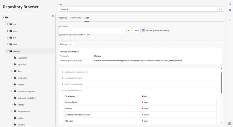 Audit tab