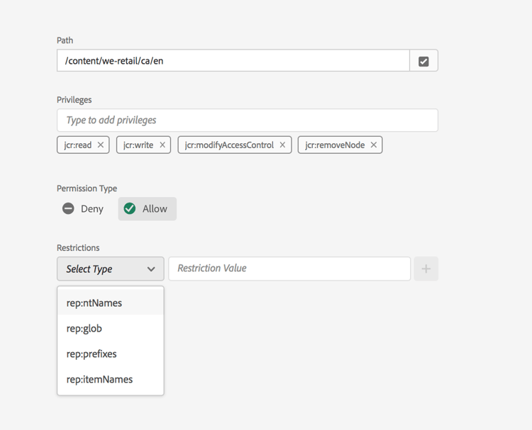 Add restrictions