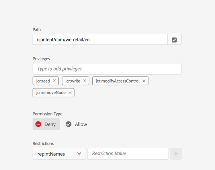 Select permission