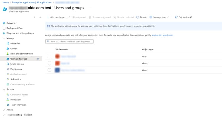 OIDC Group add