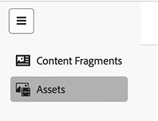 Content Fragments console - navigation