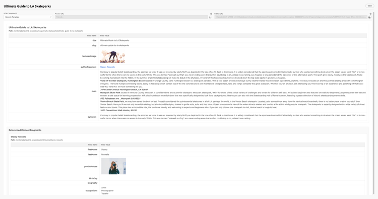 Preview Fragment with Generic HTML Template