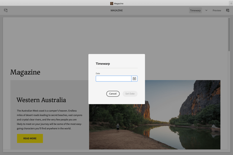 Navigate launch from Page Editor