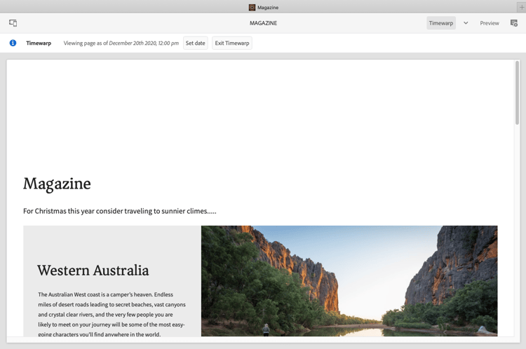 Navigate launch from Page Editor