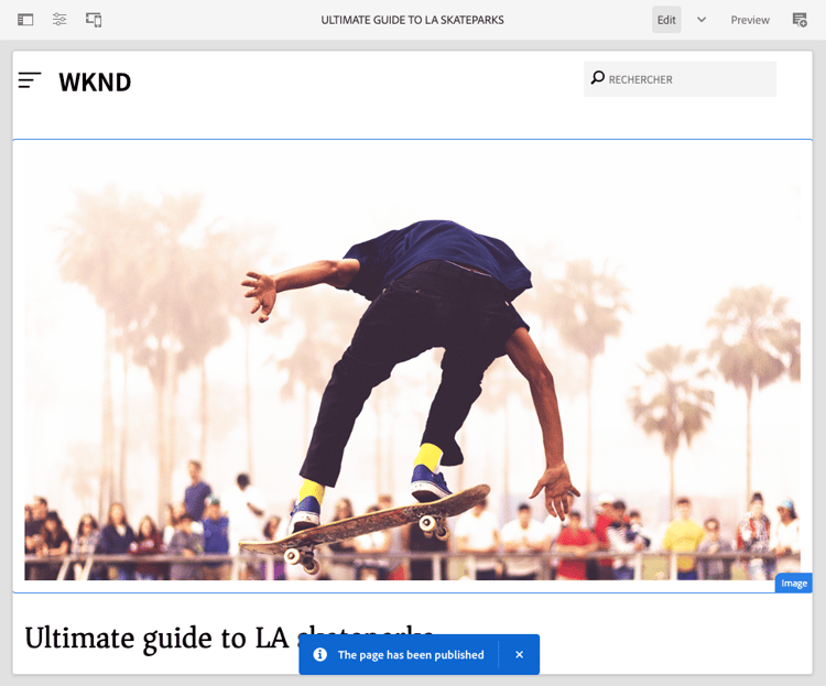 Publish status info banner