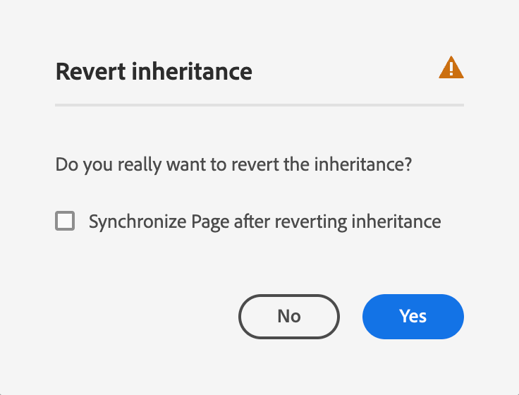 Revert inheritance confirmation modal