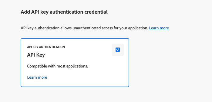 Add API Key credential