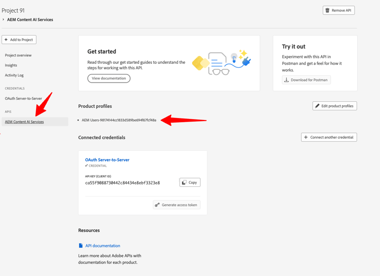 Review screen summarizing the selected API, authentication type, and credential name