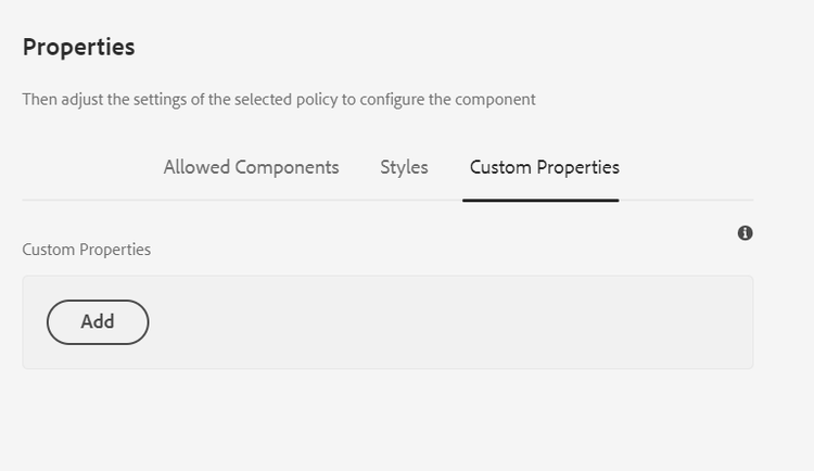Custom Properties tab