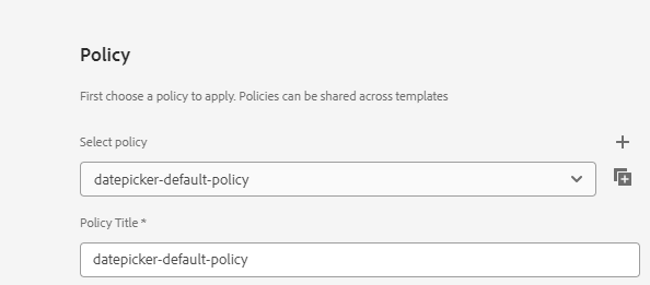 Date Picker template Policy