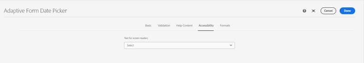 Accessibility tab