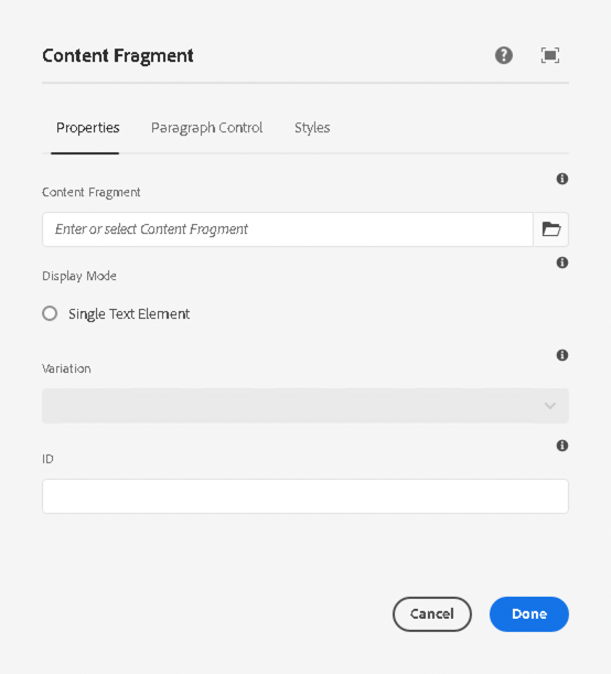 Email Content Fragment Component
