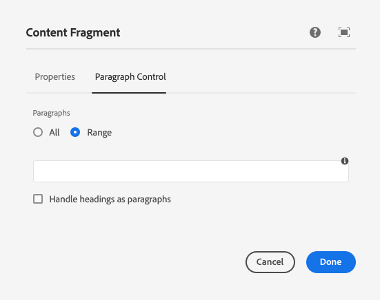 Content Fragment Component