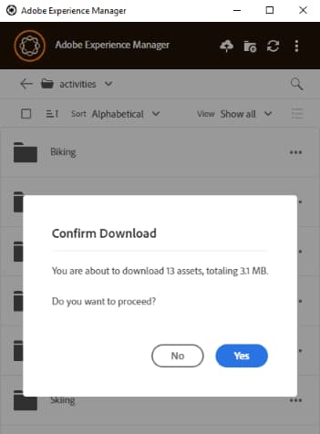 App confirms download of relatively large number of assets