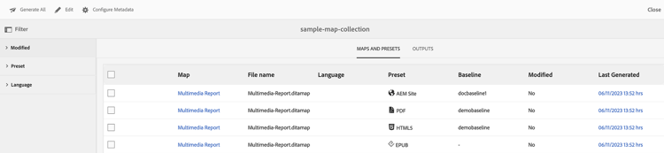 map collection dashboard