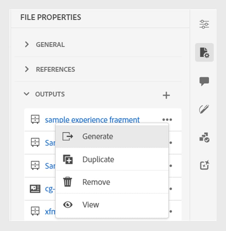 View the Experience Fragments for a topic