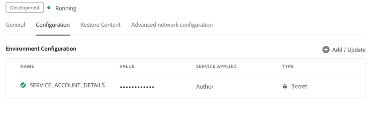 ims service account configuration