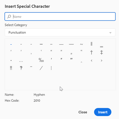 Special Characters