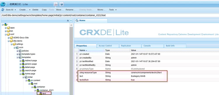 Adding text component