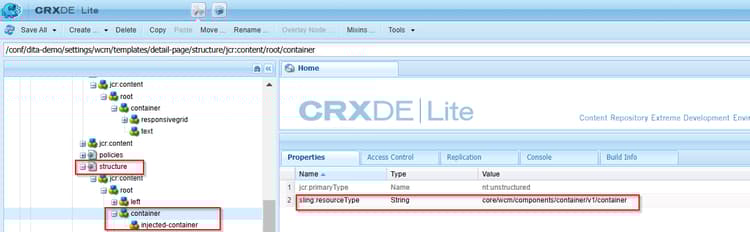 Adding container and text component