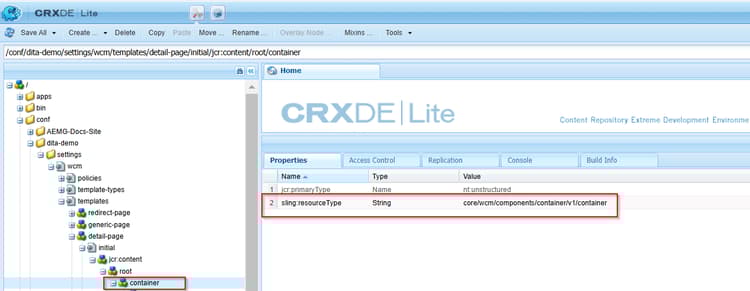 Adding container component