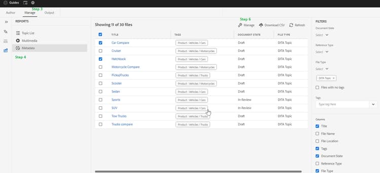 Manage Tags in DITA