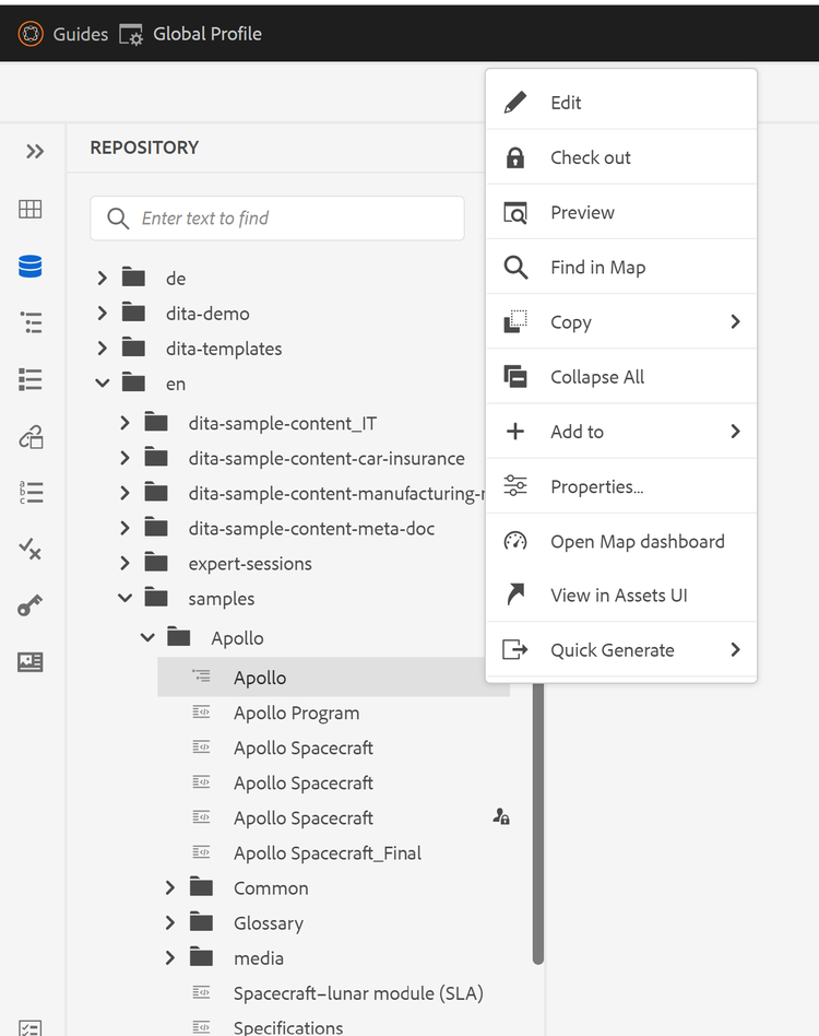 File contextmenu without Delete