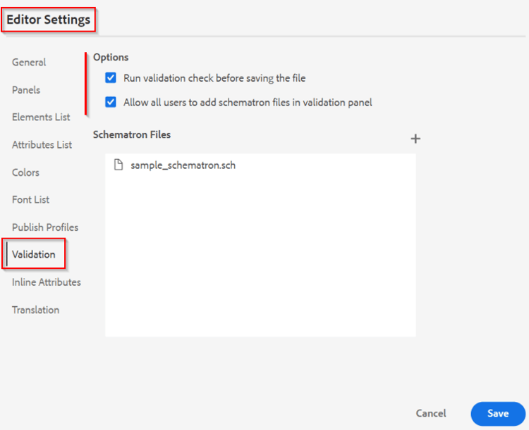 Set rules from web-editor settings