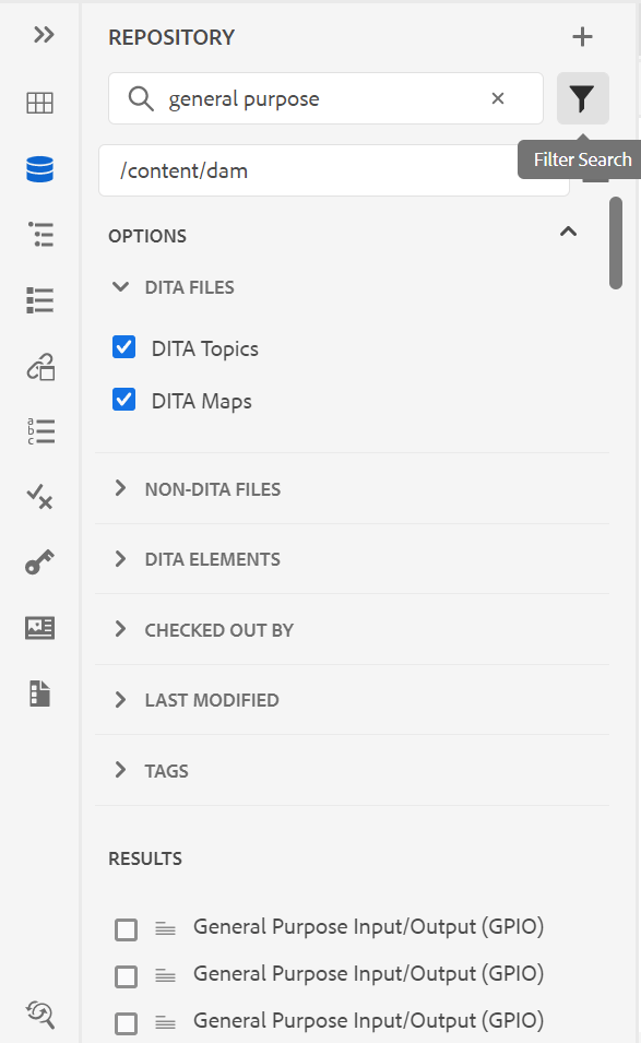 Repository view filters