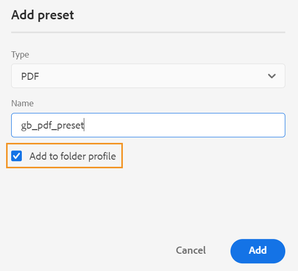 add preset