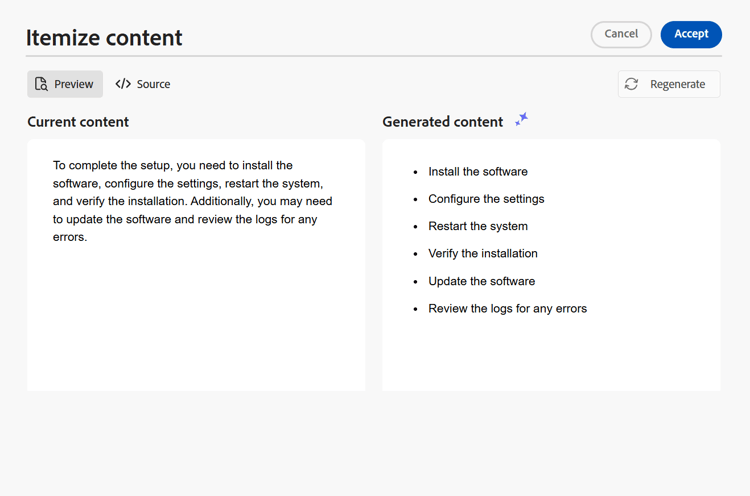 ai assistant itemize content icon