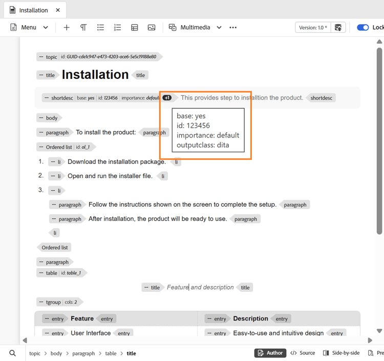 Config tags with attributes