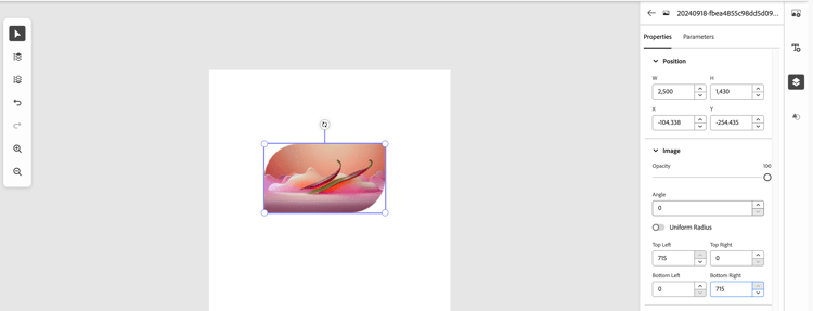 adjust corner roundness of image