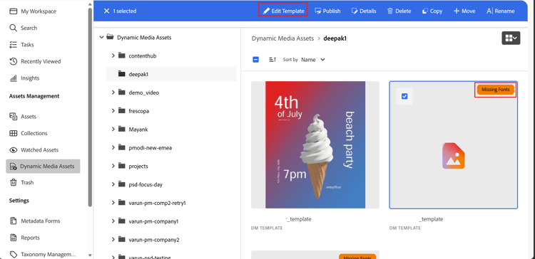 Edit template fonts
